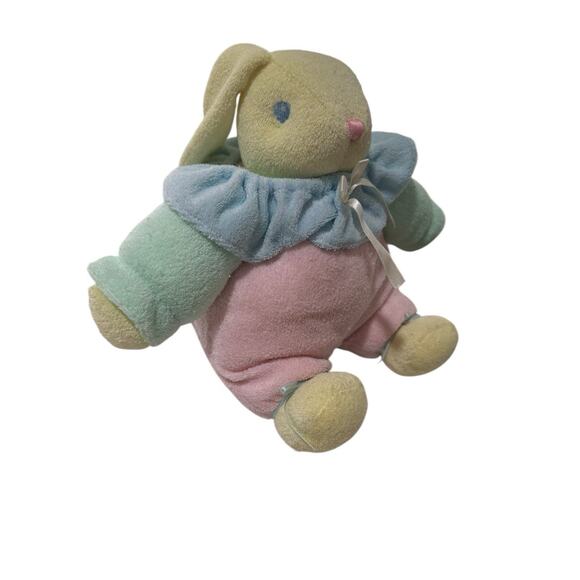 Vtg Tb Trading Terry Cloth Bunny Rabbit Rattle Plush Pastel Dan Dee Pink RARE - Picture 3 of 9